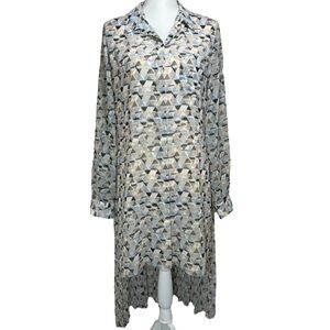 CO+CO‎ by Coco Rocha Coral Dress Geometric Print Button Shirt Dress Size 10